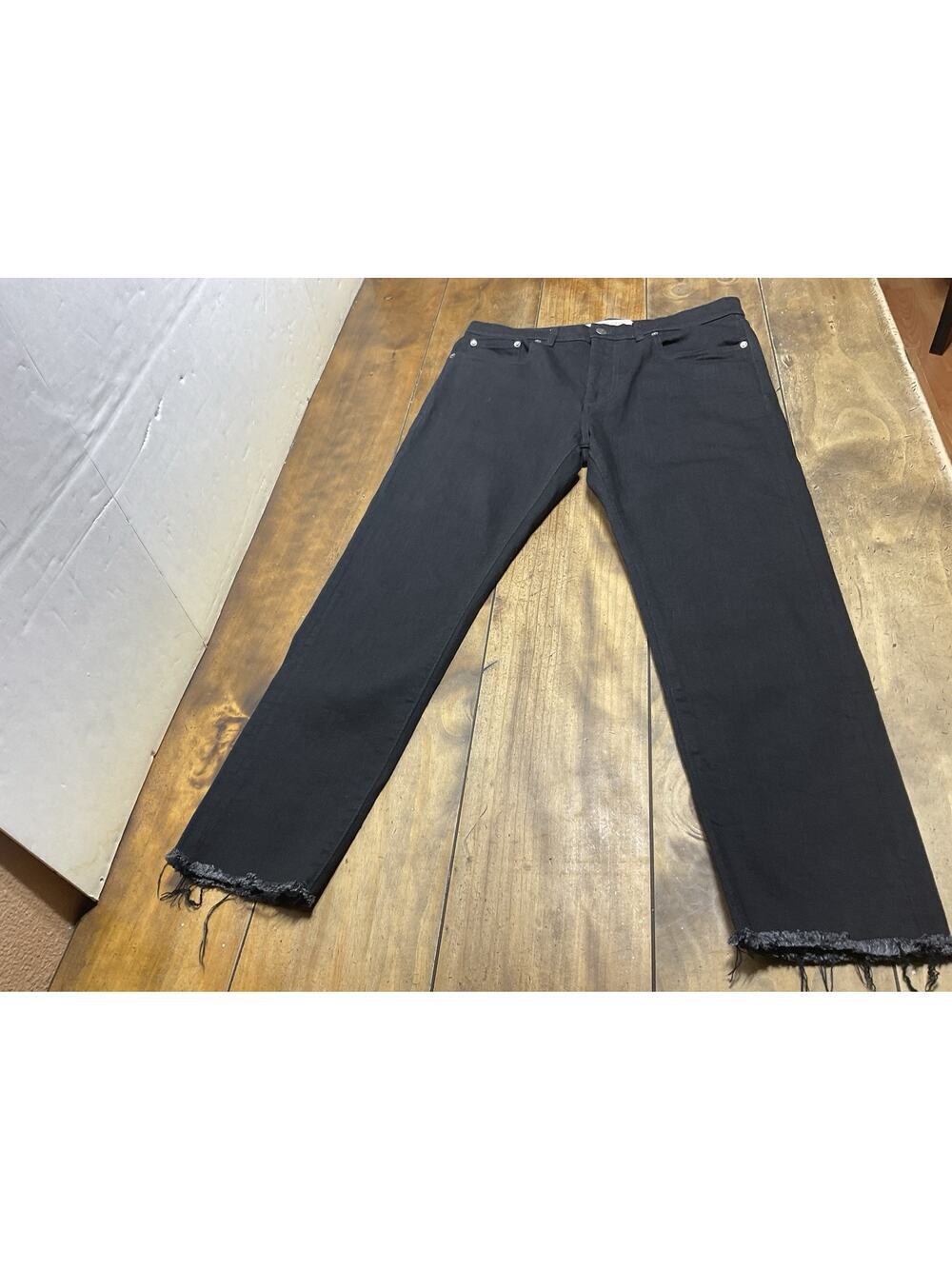 GOLDEN GOOSE Alvaro Slim Fit Jeans Black Denim Jeans Men’s Size 34 RAW Hem